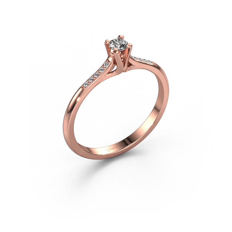 Image de Bague de fiançailles Isa 2 585 or rose Diamant 0.125 crt