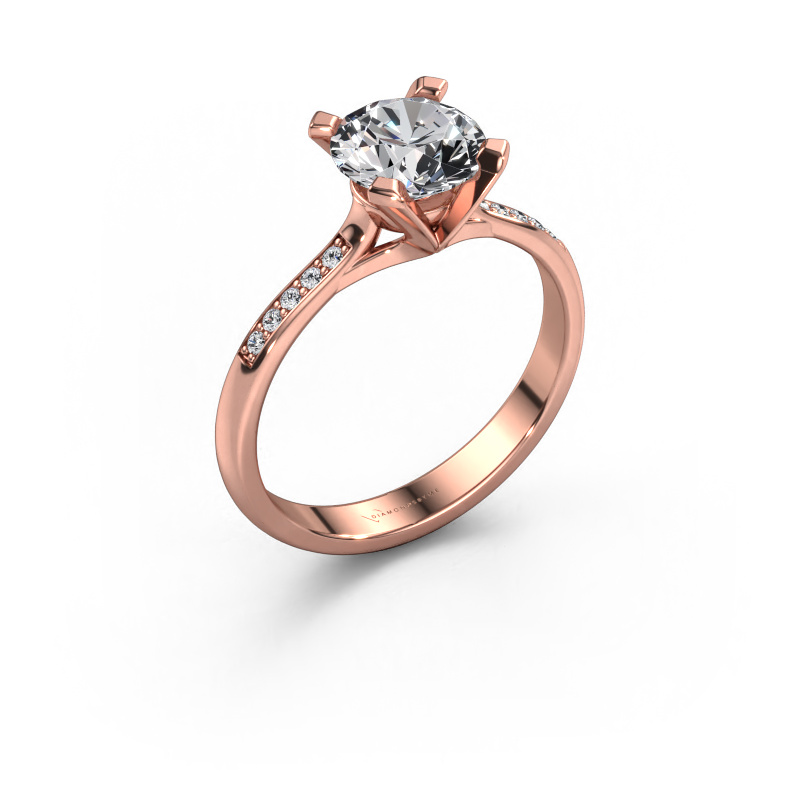 Image de Bague de fiançailles Isa 2 585 or rose Diamant 1.575 crt