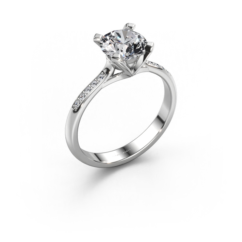 Image de Bague de fiançailles Isa 2 585 or blanc Diamant 1.575 crt
