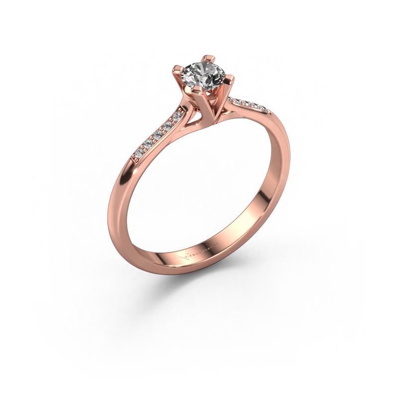 Image of Engagement ring Isa 2 585 rose gold Diamond 0.30 crt