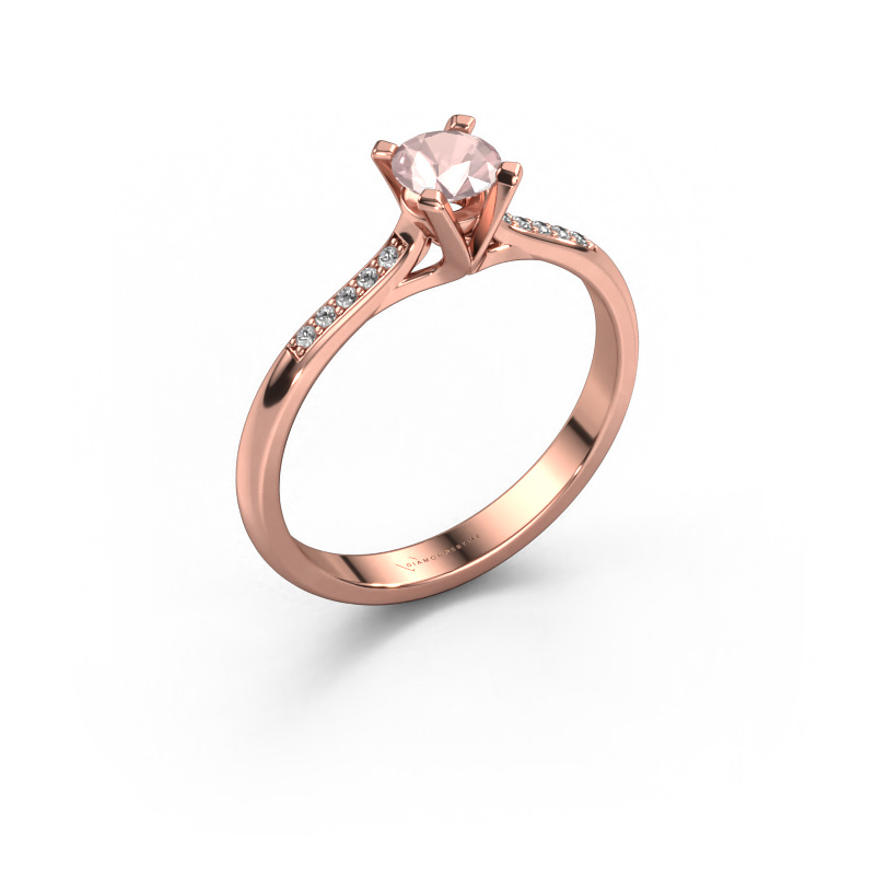 Image de Bague de fiançailles Isa 2 585 or rose Champagne morganite 4.2 mm
