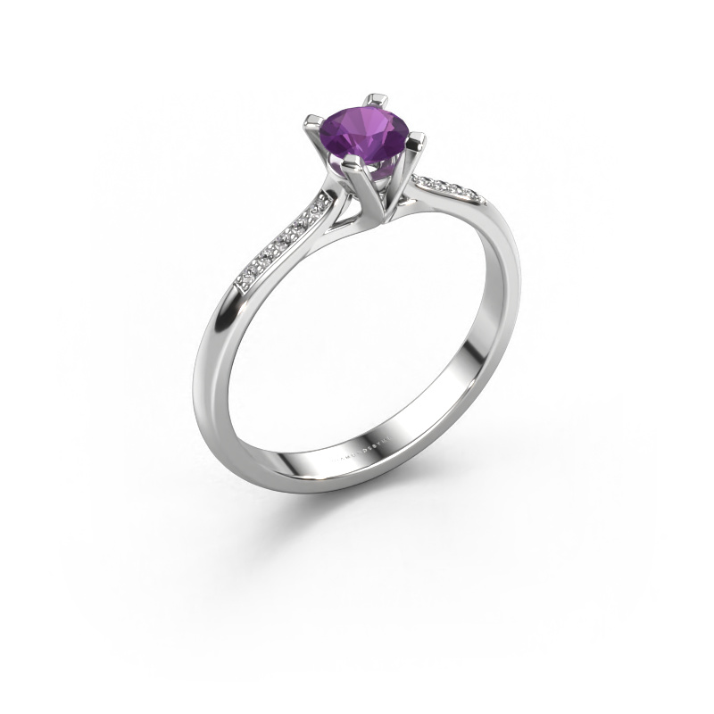 Bild von Verlobungsring Isa 2 950 Platin Amethyst 4.2 mm
