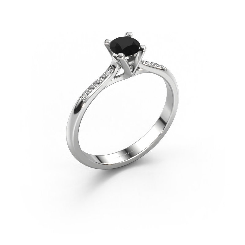 Image of Engagement ring Isa 2 585 white gold Black diamond 0.41 crt