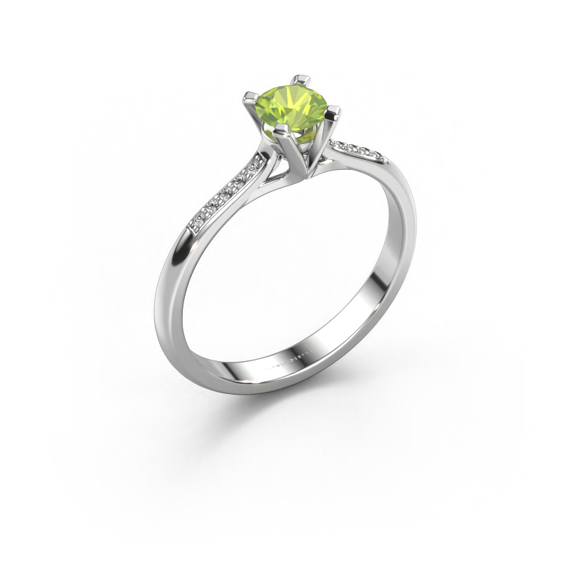 Bild von Verlobungsring Isa 2 950 Platin Peridot 4.2 mm