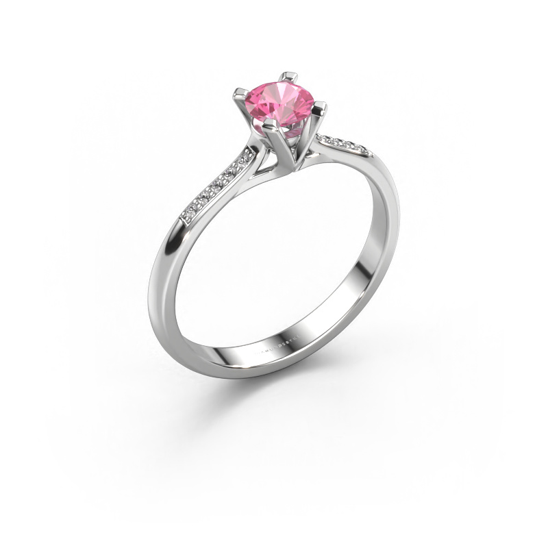 Image de Bague de fiançailles Isa 2 950 platine Saphir rose 4.2 mm