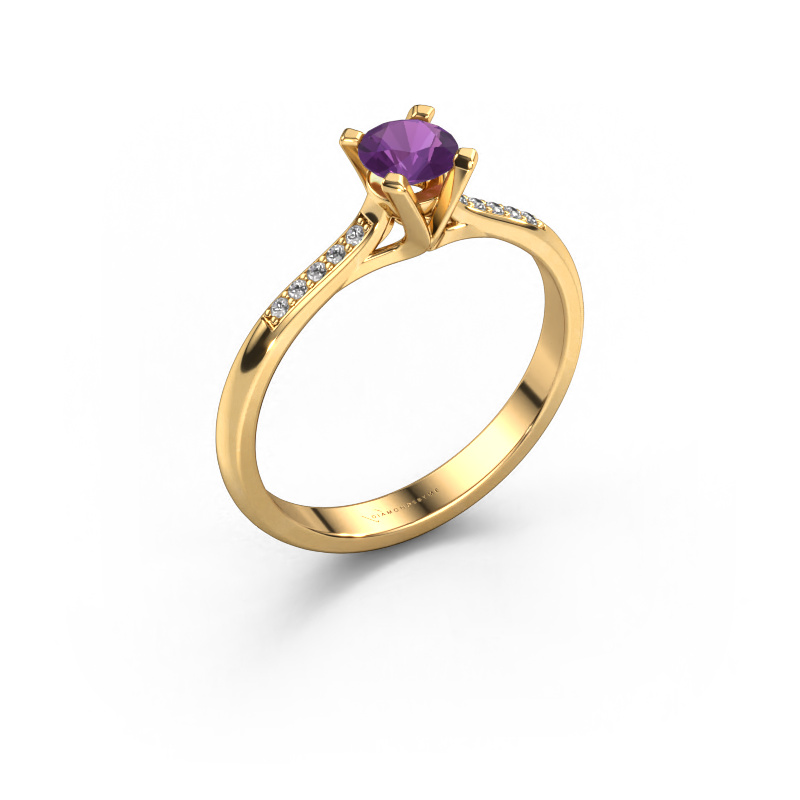 Bild von Verlobungsring Isa 2 585 Gold Amethyst 4.2 mm