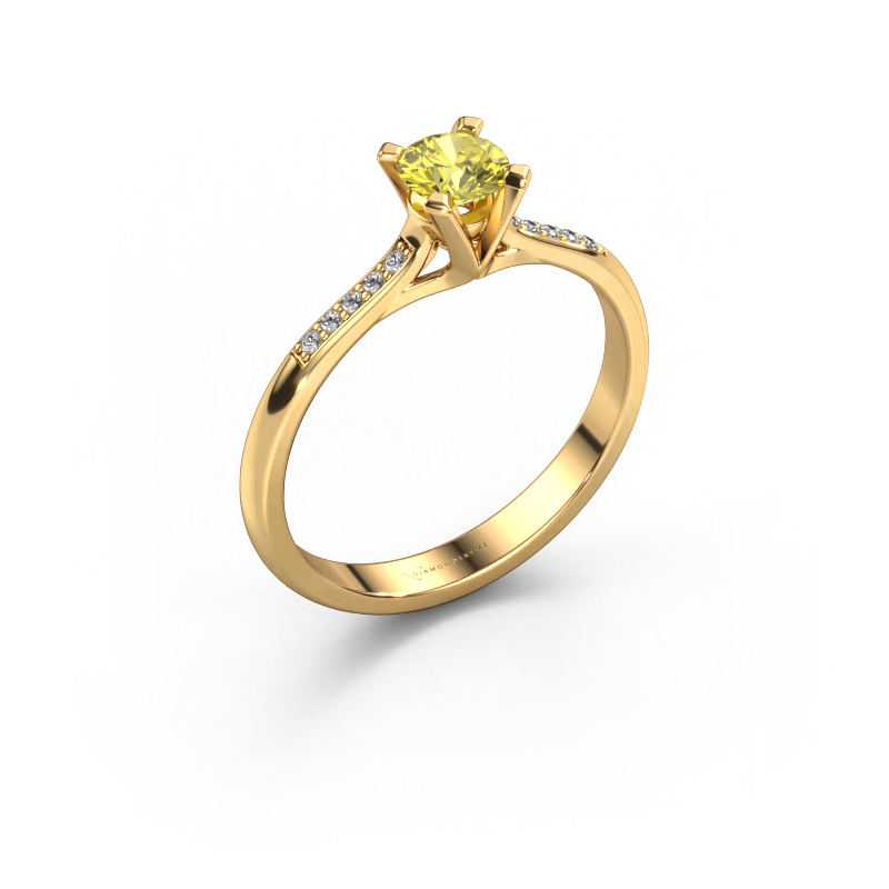 Bild von Verlobungsring Isa 2 585 Gold Gelber Labor Diamant 4.2 mm