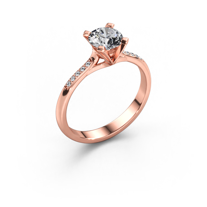 Immagine di Anello di fidanzamento Isa 2 585 oro rosa Diamante lab grown 0.767 crt