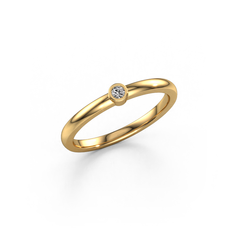 Image de Bague Ise 1 585 or jaune Diamant 0.03 crt