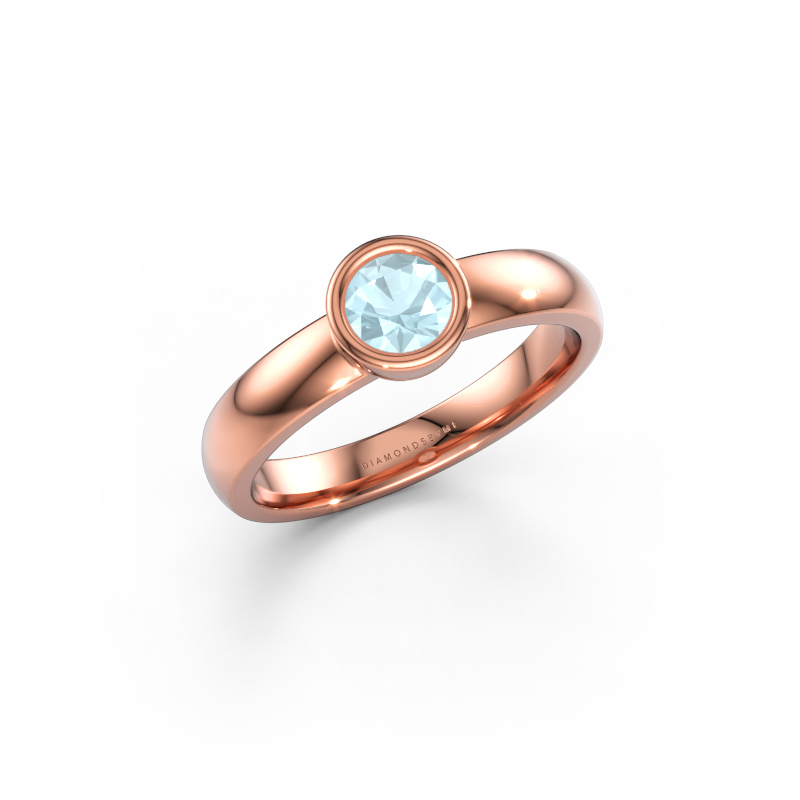 Immagine di Anello Ise 1 585 oro rosa Acquamarina 4.7 mm