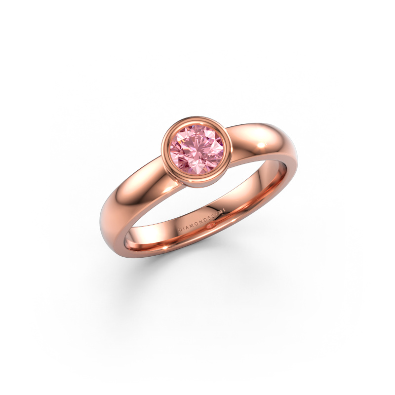 Bild av Ring Ise 1 585 roséguld Rosa labbodlad diamant 4.7 mm
