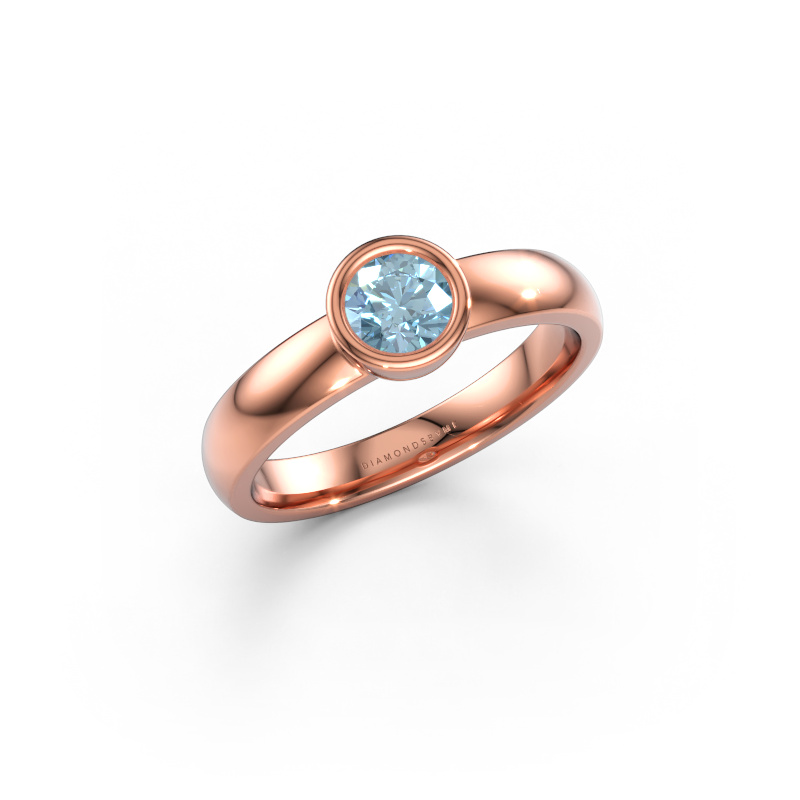 Bild av Ring Ise 1 585 roséguld Blå labbodlad diamant 4.7 mm