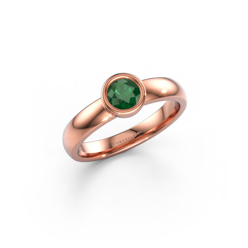 Immagine di Anello Ise 1 585 oro rosa Smeraldo 4.7 mm