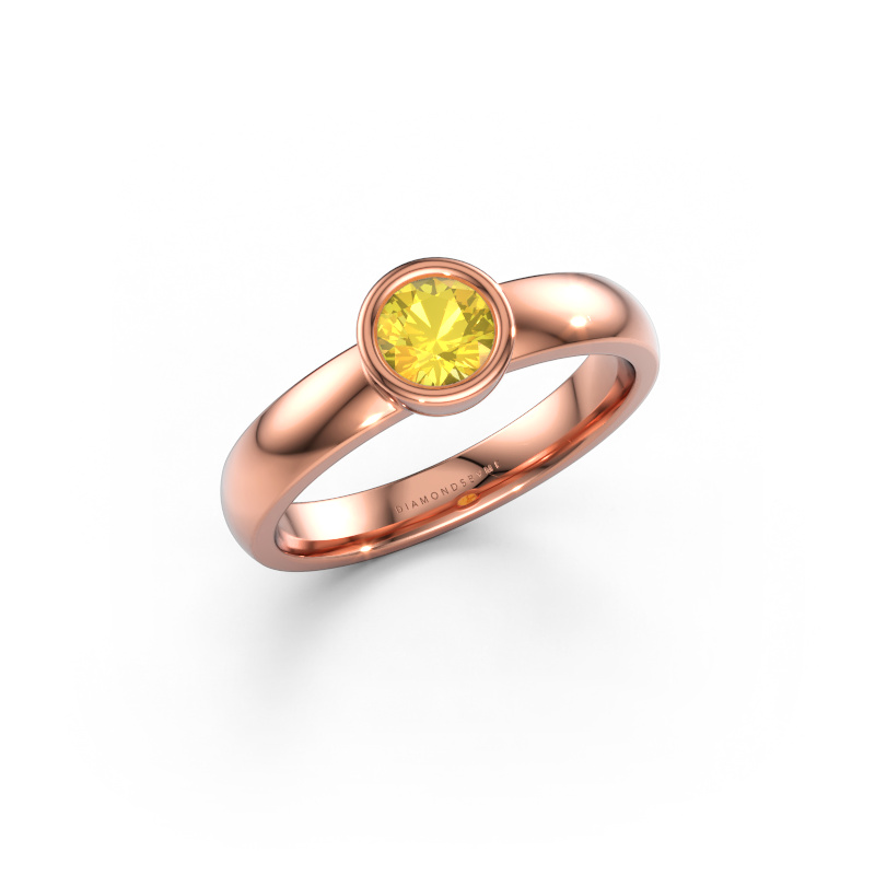 Bild av Ring Ise 1 585 roséguld Gul safir 4.7 mm