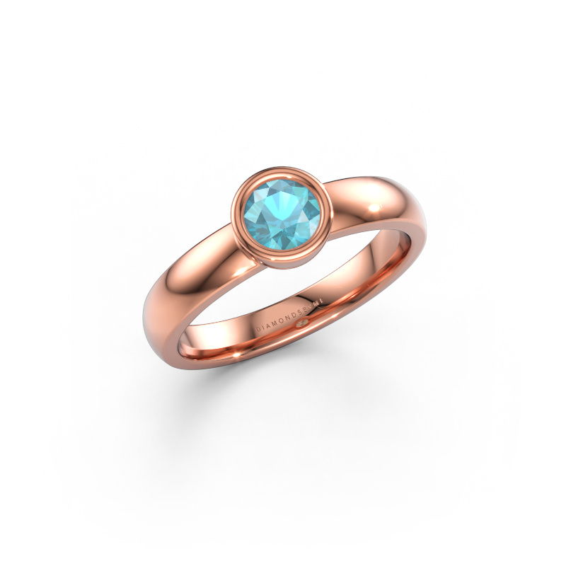 Immagine di Anello Ise 1 585 oro rosa Topazio blu 4.7 mm