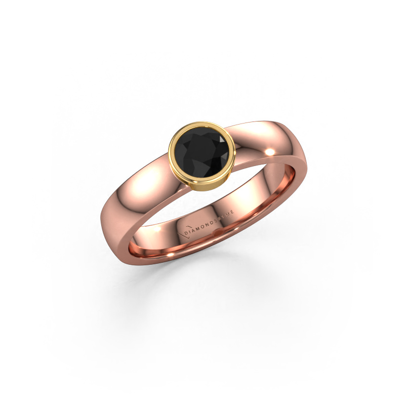 Bild von Ring Ise 1 585 Roségold Schwarz Diamant 0.48 crt