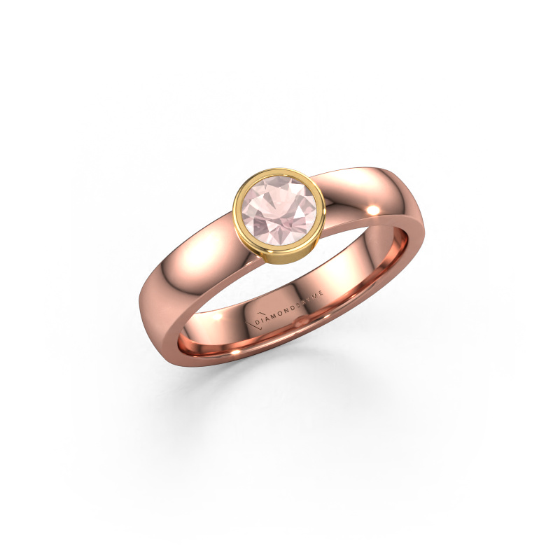 Image of Ring Ise 1 585 rose gold Morganite champagne 4.7 mm