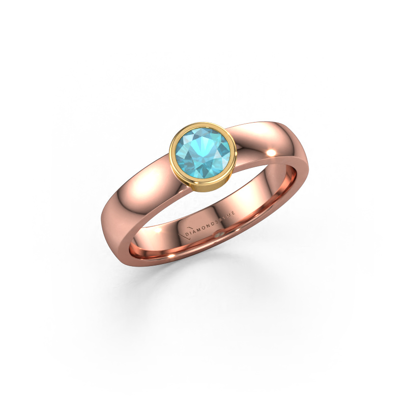 Bild von Ring Ise 1 585 Roségold Blau Topas 4.7 mm