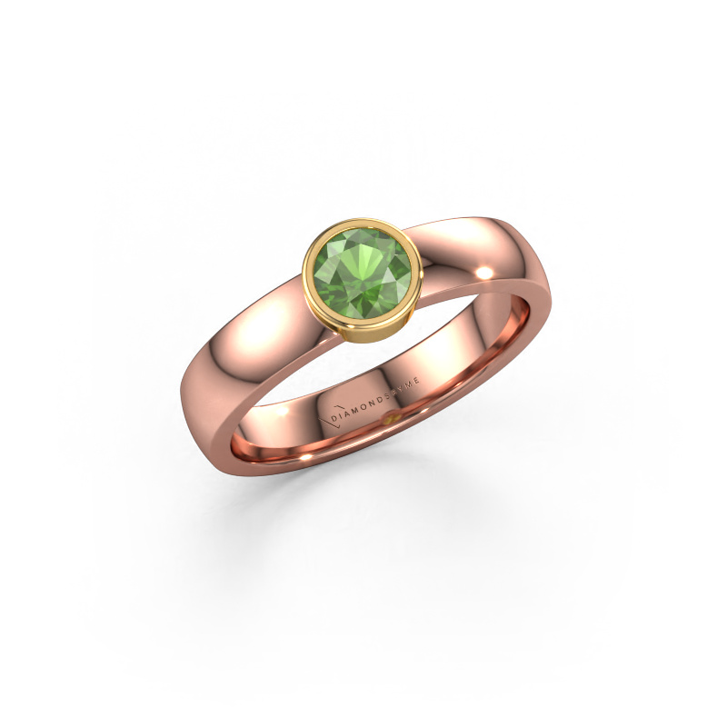 Image of Ring Ise 1 585 rose gold Tourmaline green 4.7 mm