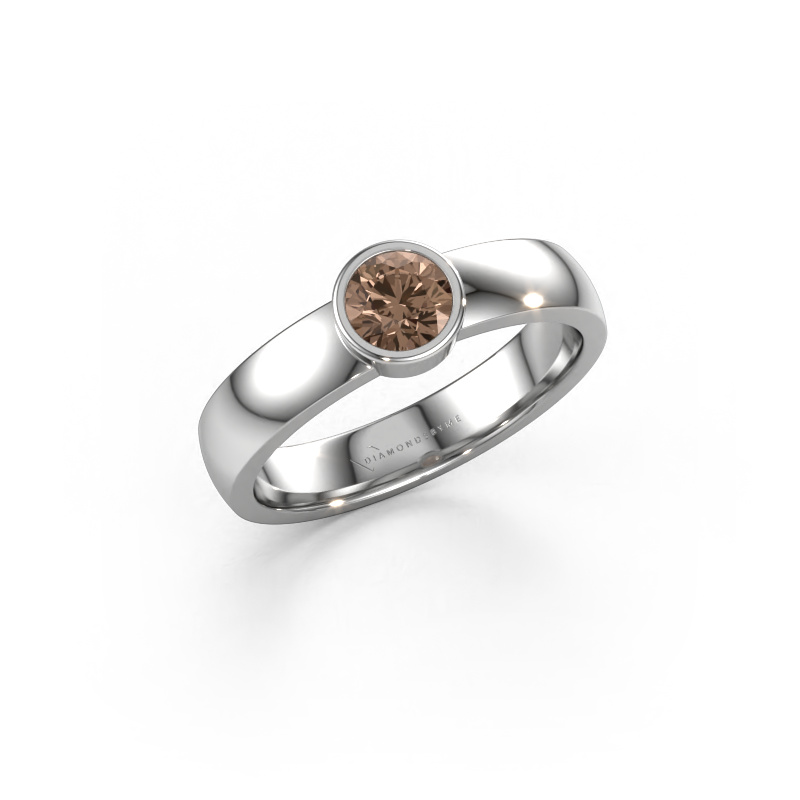 Image de Bague Ise 1 950 platine Diamant brun 0.40 crt