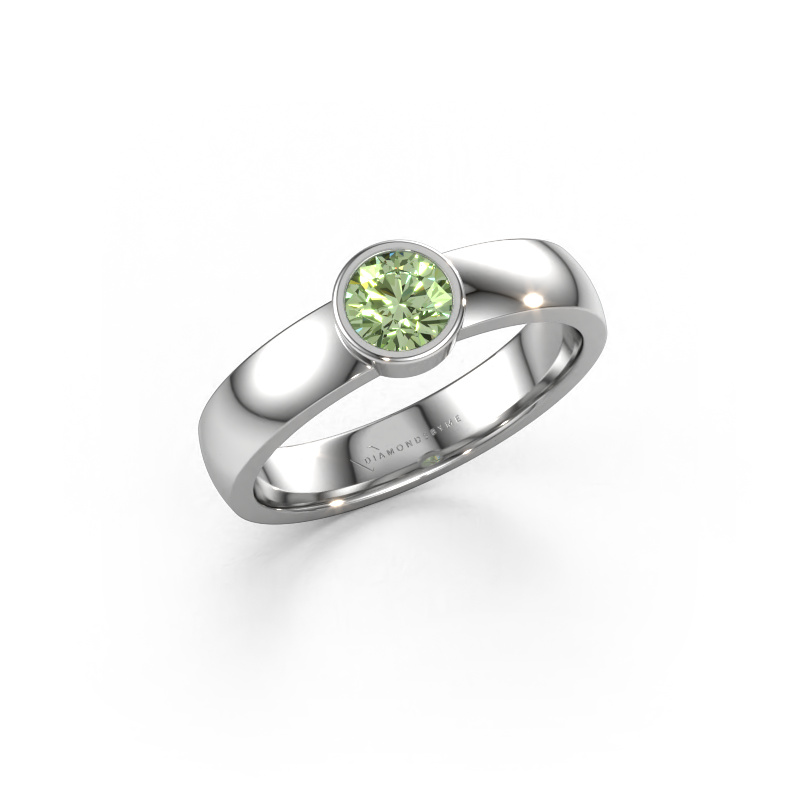 Image of Ring Ise 1 950 platinum Green lab grown diamond 4.7 mm