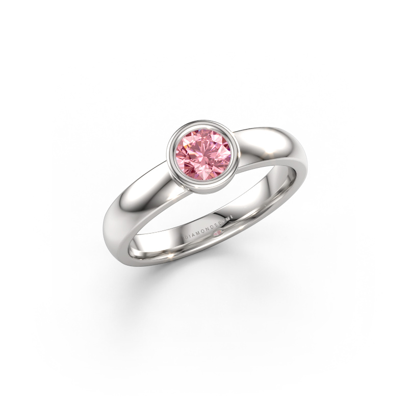 Bild av Ring Ise 1 585 vitt guld Rosa labbodlad diamant 4.7 mm