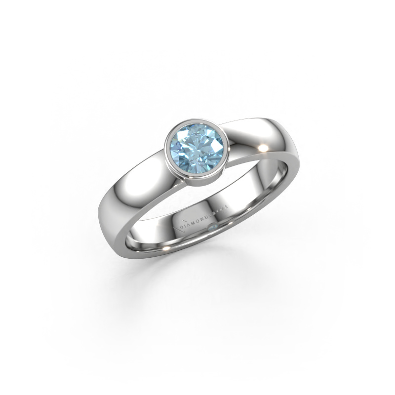 Image of Ring Ise 1 950 platinum Blue lab grown diamond 4.7 mm