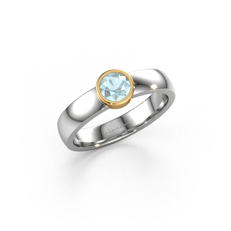 Image de Bague Ise 1 585 or blanc Aigue-marine 4.7 mm