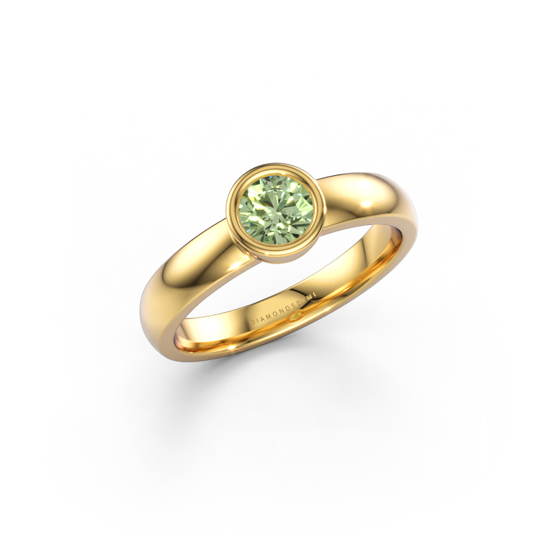 Bild av Ring Ise 1 585 gult guld Grön labbodlad diamant 4.7 mm