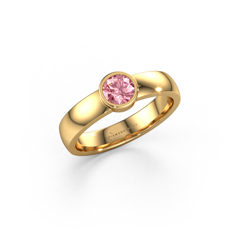 Image of Ring Ise 1 585 gold Pink lab grown diamond 4.7 mm