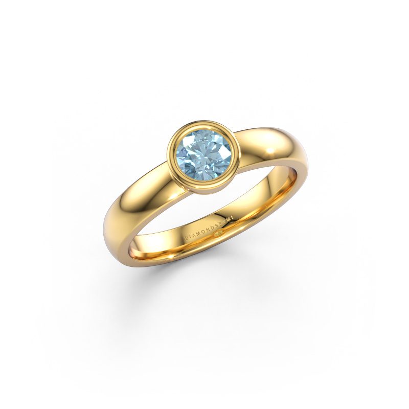 Immagine di Anello Ise 1 585 oro Diamante lab grown blu 4.7 mm