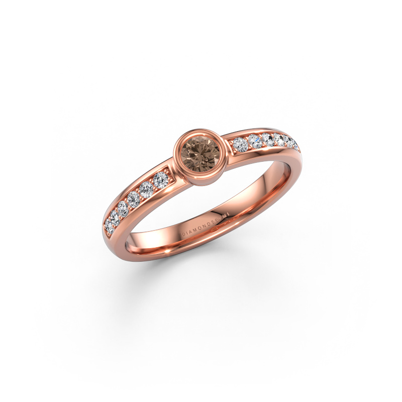 Immagine di Anello Ise 2 585 oro rosa Diamante marrone 0.45 crt