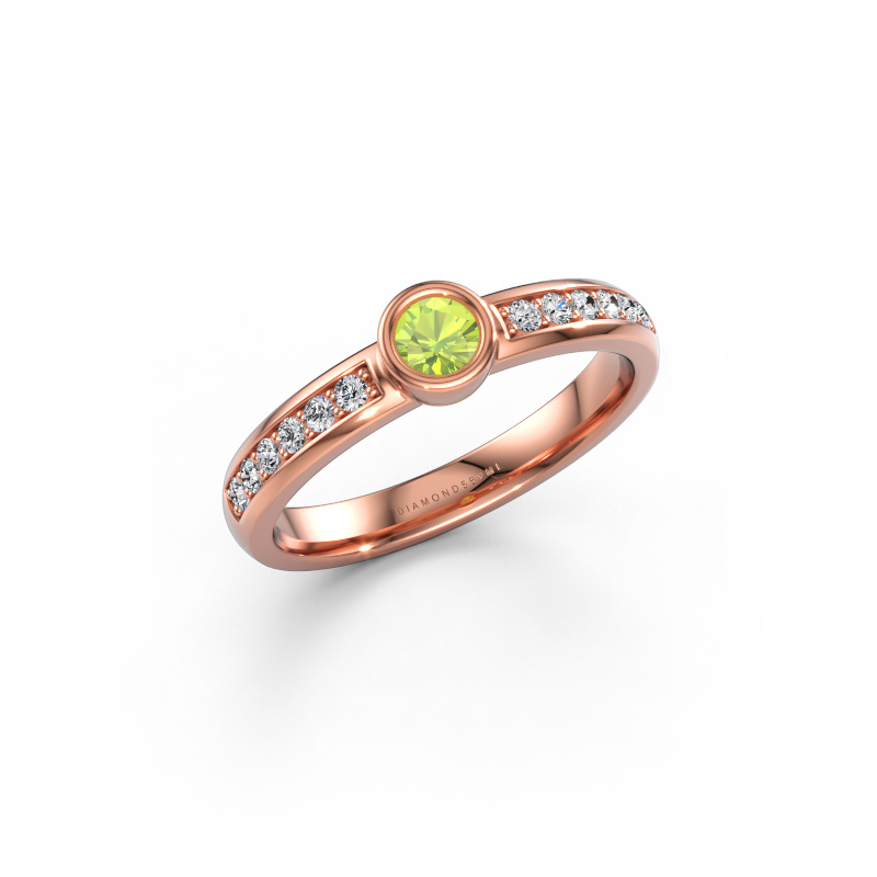 Immagine di Anello Ise 2 585 oro rosa Peridoto 4 mm