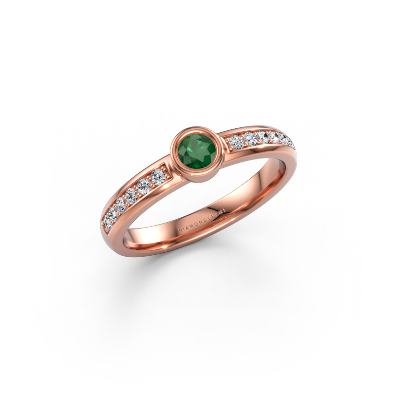 Bild av Ring Ise 2 585 roséguld Smaragd 4 mm