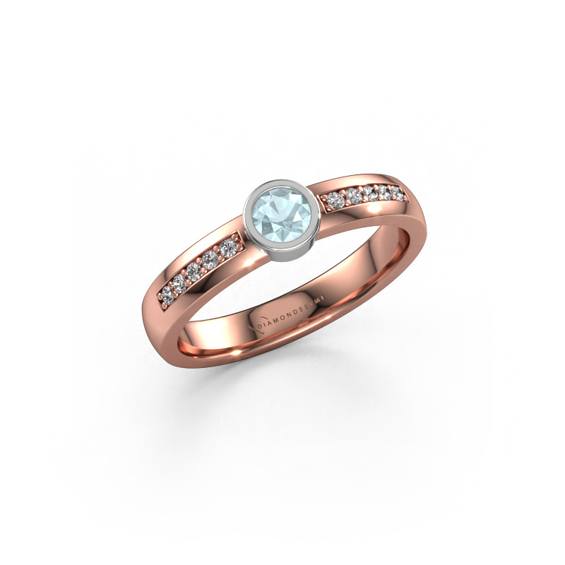Bild von Ring Ise 2 585 Roségold Aquamarin 4 mm