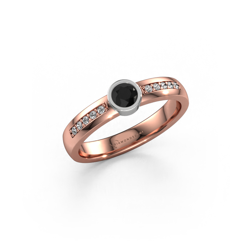 Bild von Ring Ise 2 585 Roségold Schwarz Diamant 0.50 crt