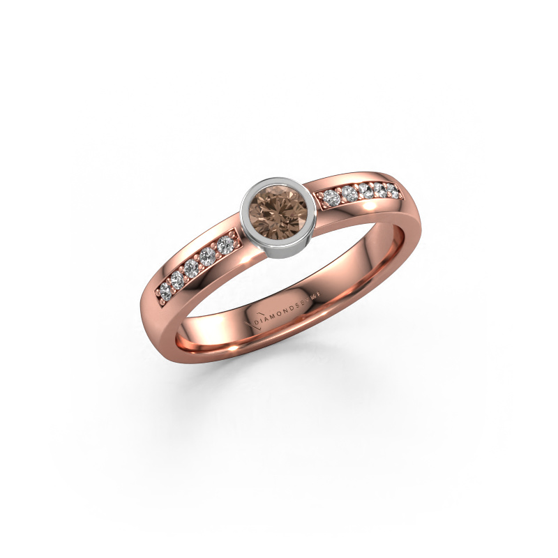 Image de Bague Ise 2 585 or rose Diamant brun 0.45 crt