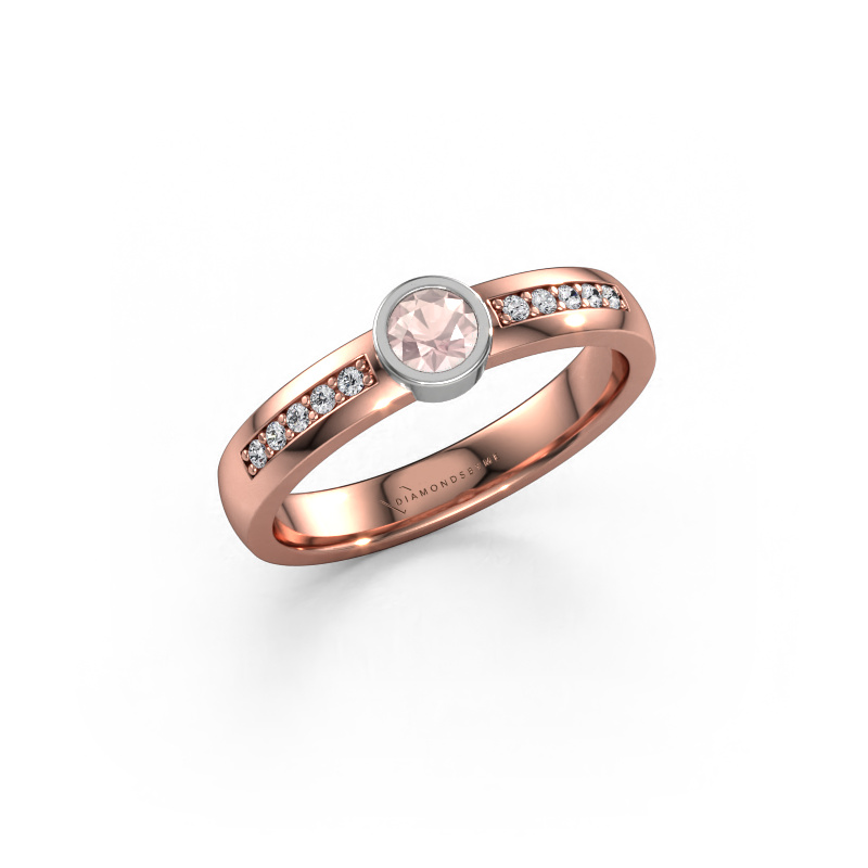 Image of Ring Ise 2 585 rose gold Morganite champagne 4 mm