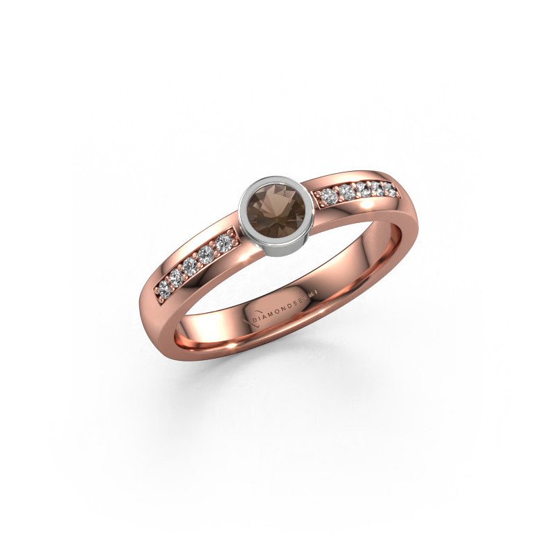 Bild von Ring Ise 2 585 Roségold Rauchquarz 4 mm