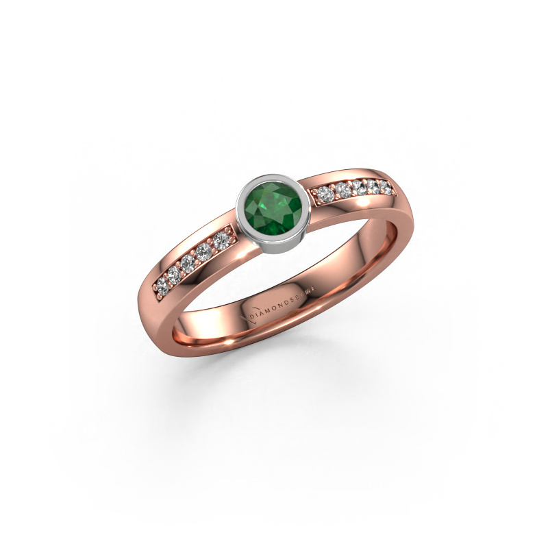 Image of Ring Ise 2 585 rose gold Emerald 4 mm