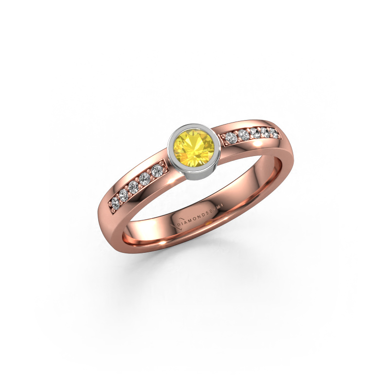 Image of Ring Ise 2 585 rose gold Yellow sapphire 4 mm