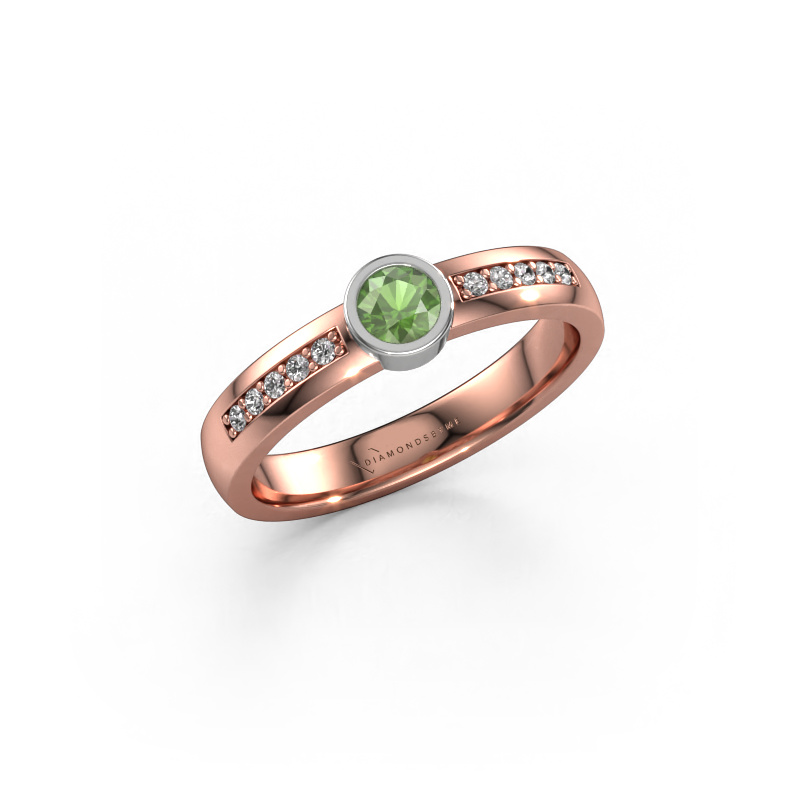 Image of Ring Ise 2 585 rose gold Tourmaline green 4 mm