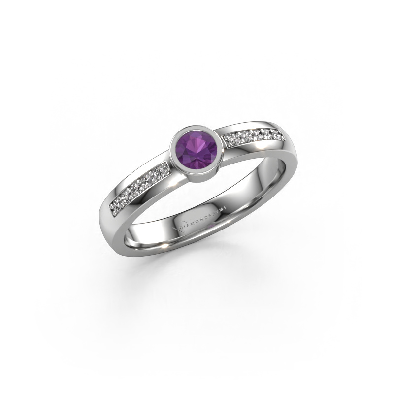 Image of Ring Ise 2 585 white gold Amethyst 4 mm