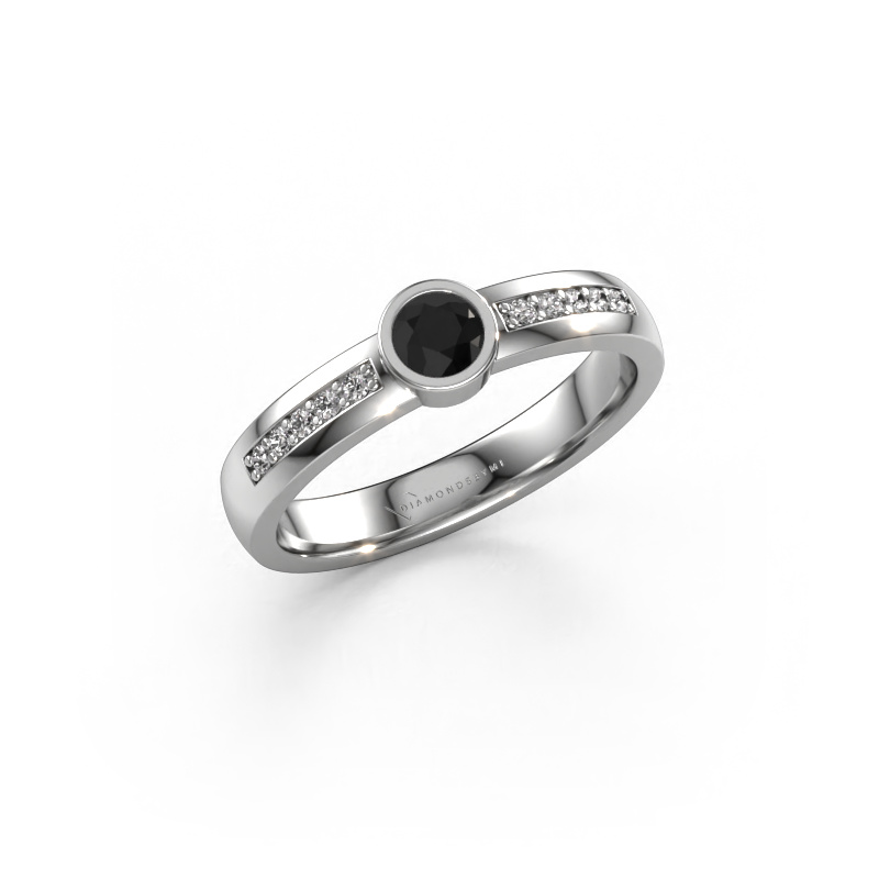Image de Bague Ise 2 585 or blanc Diamant noir 0.50 crt