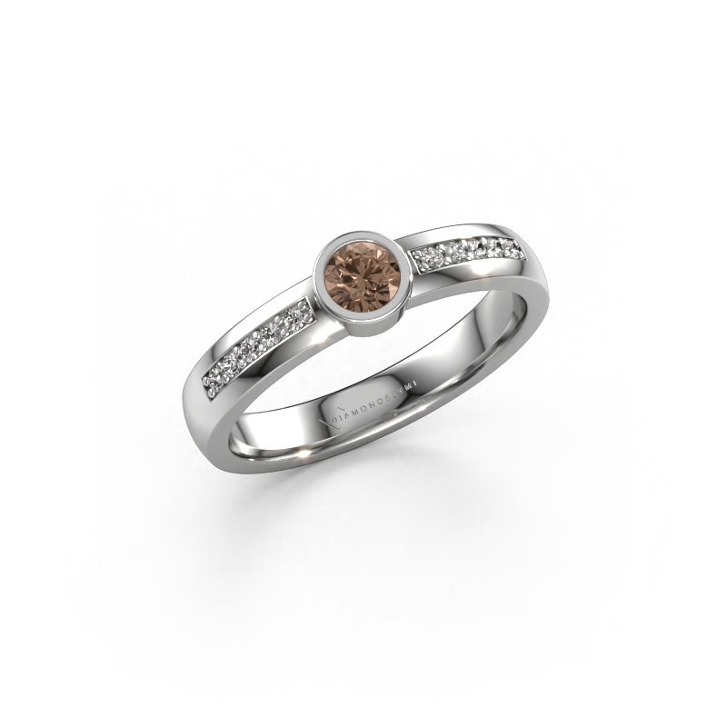Image of Ring Ise 2 950 platinum Brown diamond 0.45 crt
