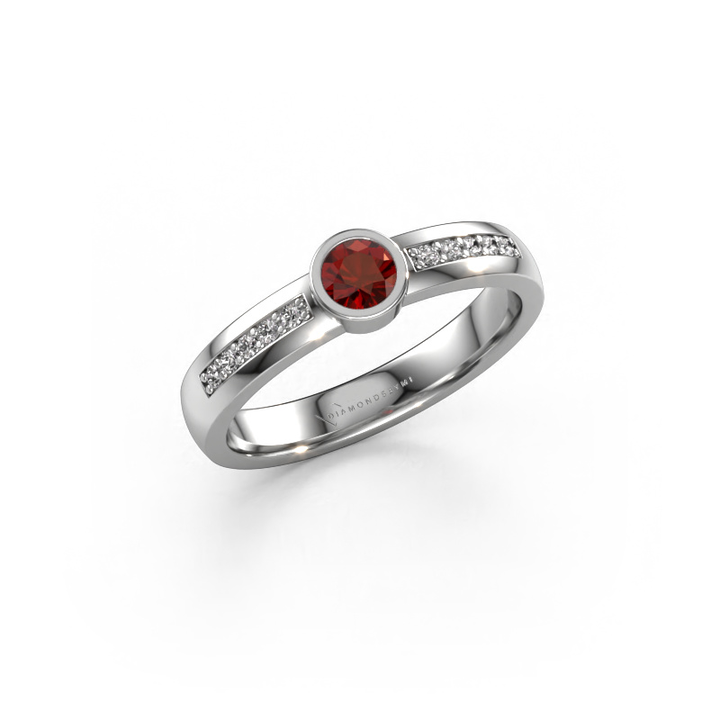 Image of Ring Ise 2 585 white gold Garnet 4 mm