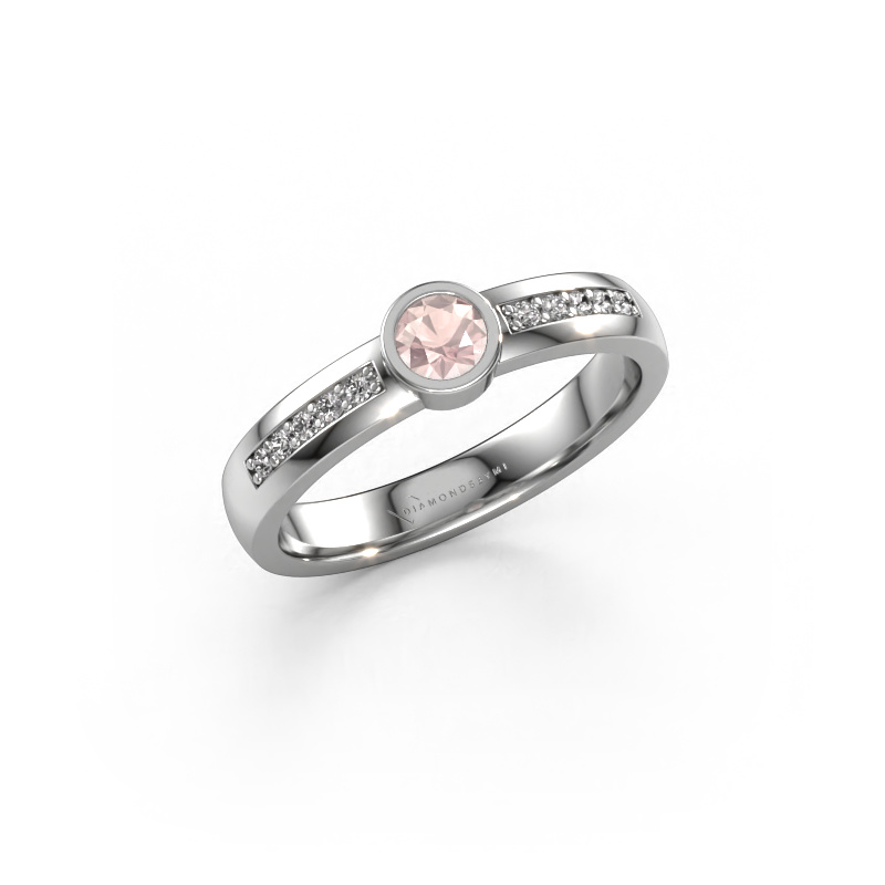 Image of Ring Ise 2 950 platinum Morganite champagne 4 mm