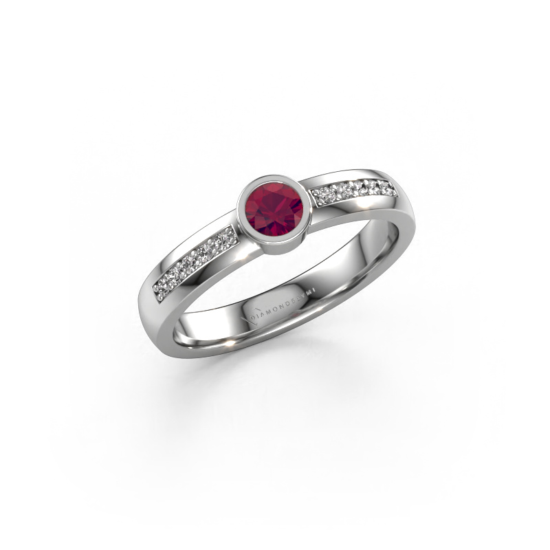 Image of Ring Ise 2 950 platinum Rhodolite 4 mm