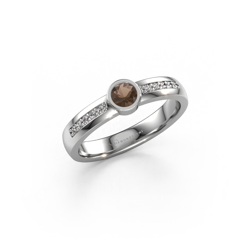 Image of Ring Ise 2 950 platinum Smokey quartz 4 mm