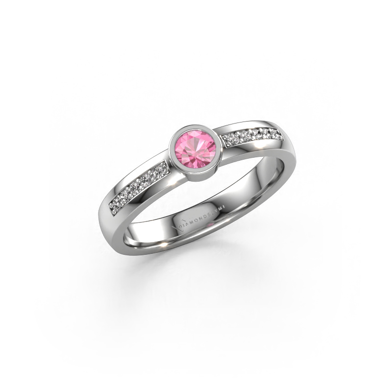 Bild von Ring Ise 2 585 Weißgold Pink Saphir 4 mm